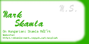 mark skamla business card